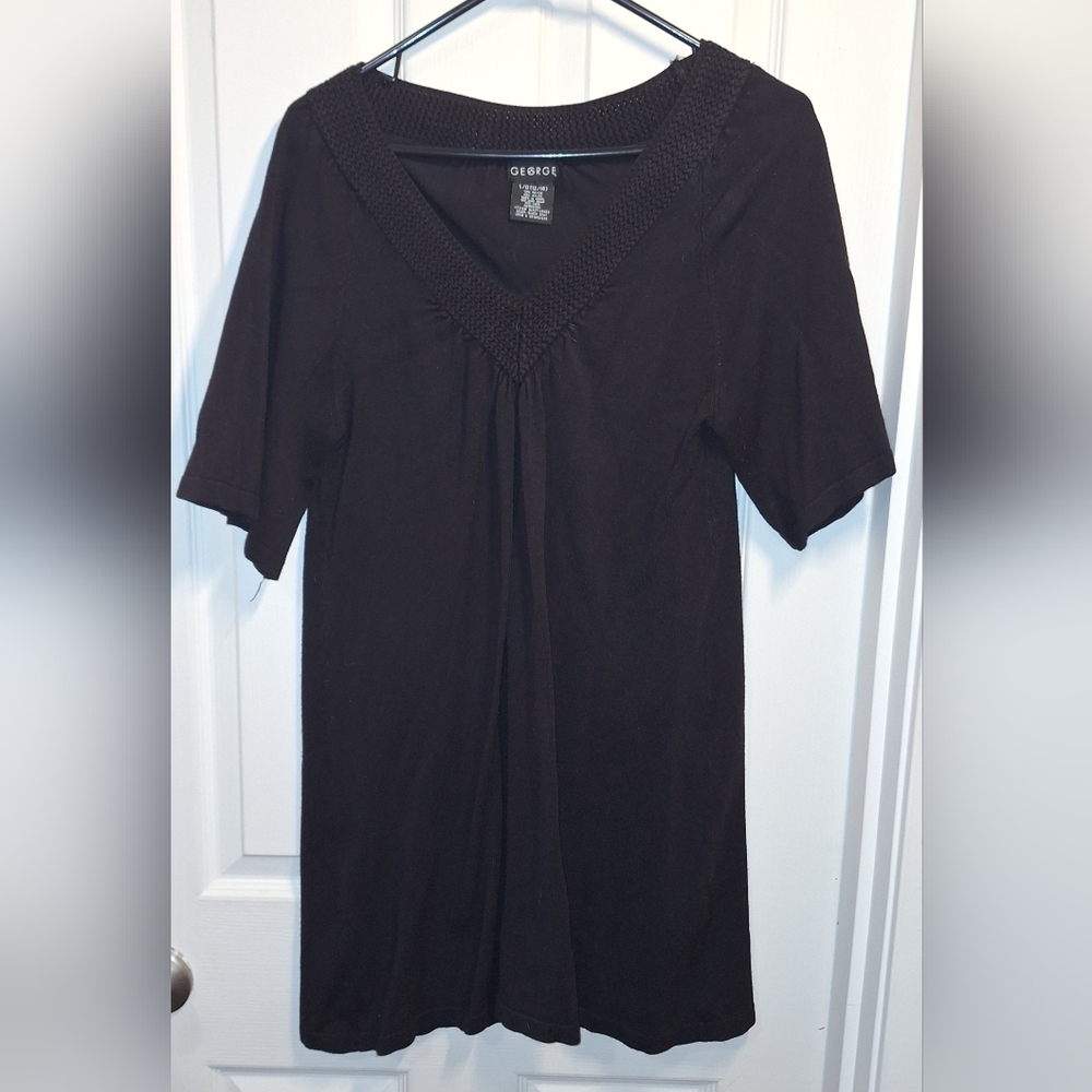 George Women's Black Short Sleeve Top XL